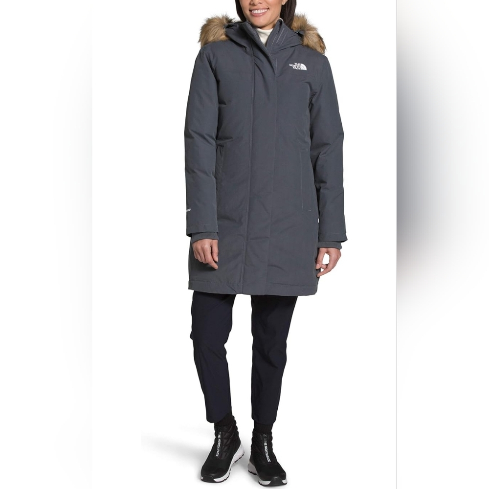 $350 The North Face Women Arctic Hooded Faux-Fur-Trim Parka Coat Jacket